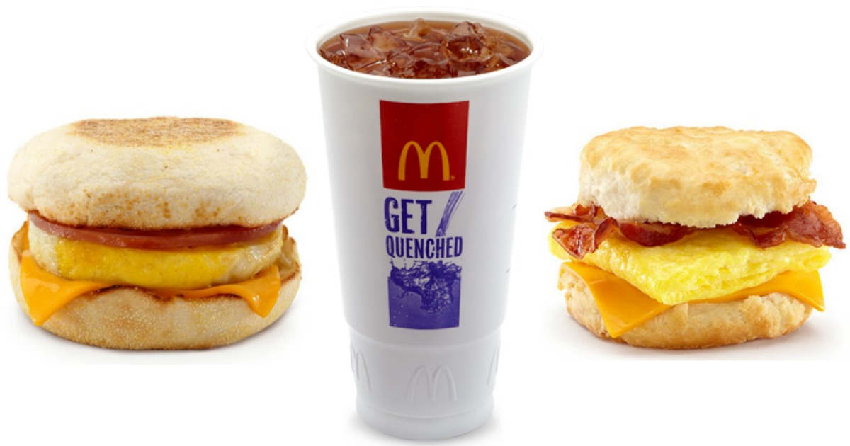 McDonald's App FREE Large Soft Drink with ANY Purchase, BOGO Breakfast