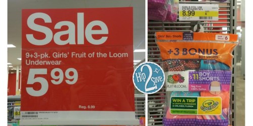 Target Shoppers! Huge Savings on Fruit of the Loom Underwear & Tees Bonus Packs for Kids