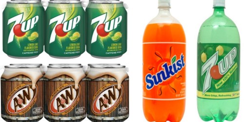 Rare $1/2 Soda Coupon = 7 Up, A&W, Sunkist, Canada Dry 2-Liters Only 50¢ at Walgreens