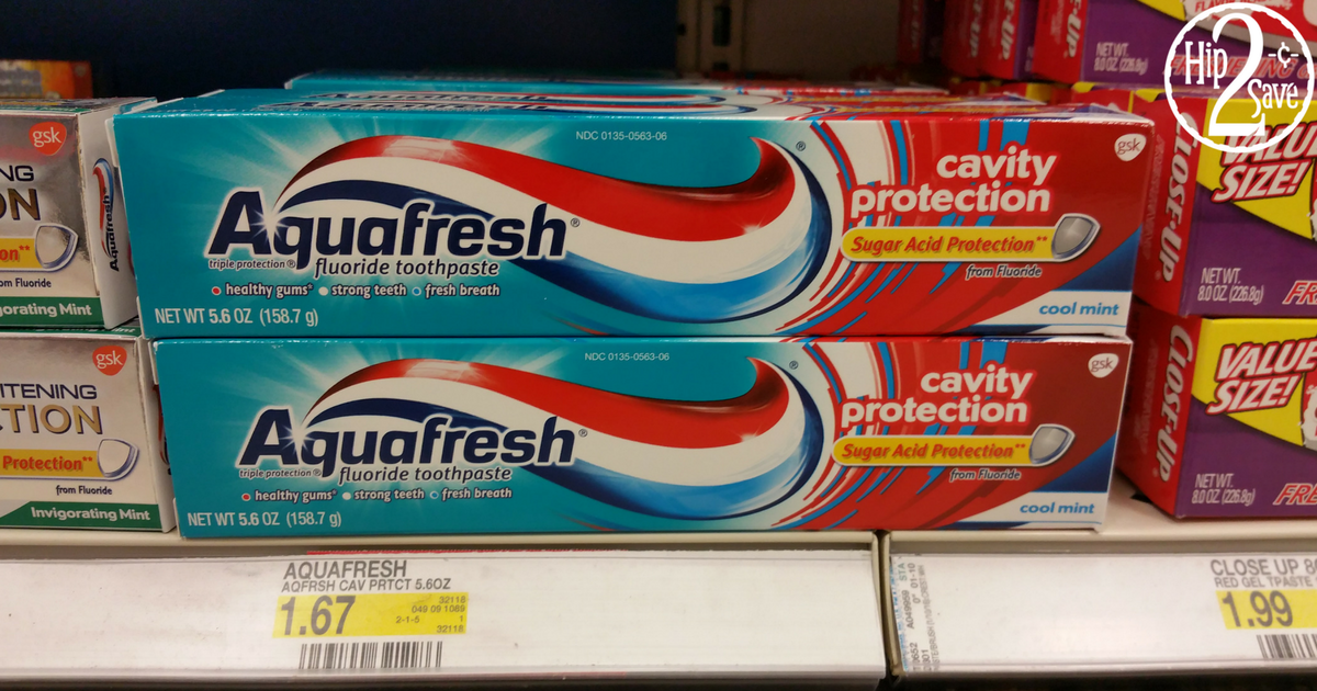 1.75 in NEW Aquafresh Toothpaste Coupons = Cavity Protection Toothpaste Only 82¢ at Target