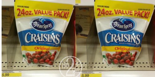New $4/2 Ocean Spray Craisins Coupon = Value Size Dried Cranberries Only $1.90 at Target