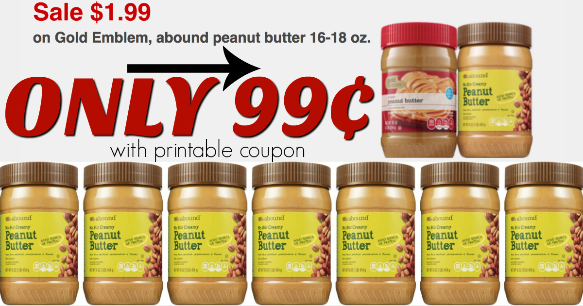 CVS Gold Emblem Abound Peanut Butter Just 99¢