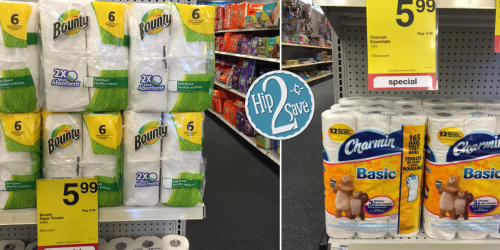 CVS: Bounty Paper Towels Only 62¢ Each (+ Charmin Essentials Toilet Paper Just 31¢ Per Roll)
