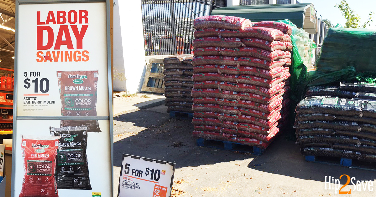 Home Depot Labor Day Sale 2 Mulch, 9.88 Charcoal 2Packs & More