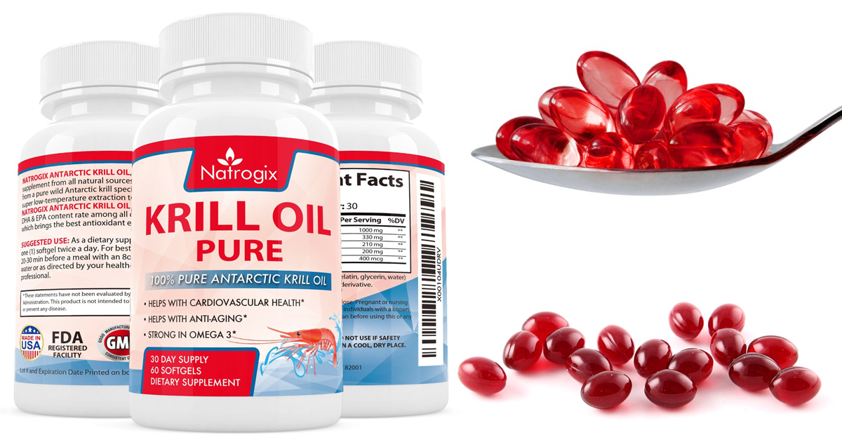 Amazon Pure Krill Oil Supplement 60 Count Bottle Only 12.99