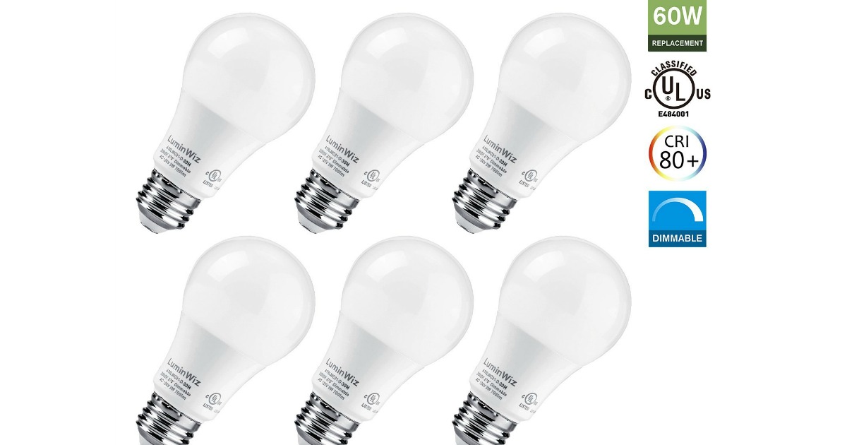 Amazon 6 Pack of LED Dimmable Light Bulbs ONLY 13.99 (Just 2.33 Per