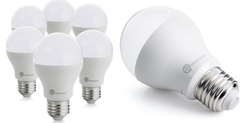 Amazon:  TaoTronics 60 Watt Equivalent LED Light Bulbs 6-Pack Only $14.99 (Regularly $59.99)