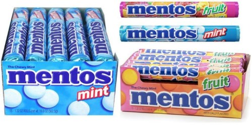 Amazon: 15-Pack of Mentos Mint or Mixed Fruit Rolls Only $5.62 Shipped (Just 37¢ Per Roll)