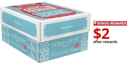 Office Depot/OfficeMax: Copy & Print Paper 3 Ream Case Only $2 (After Rewards)