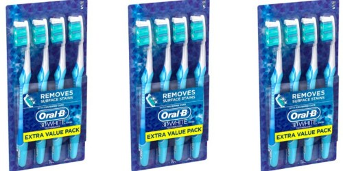Target: Oral-B 3D White Toothbrush 4-Pack Only $2.44 After Gift Card (Just 61¢ Per Toothbrush)