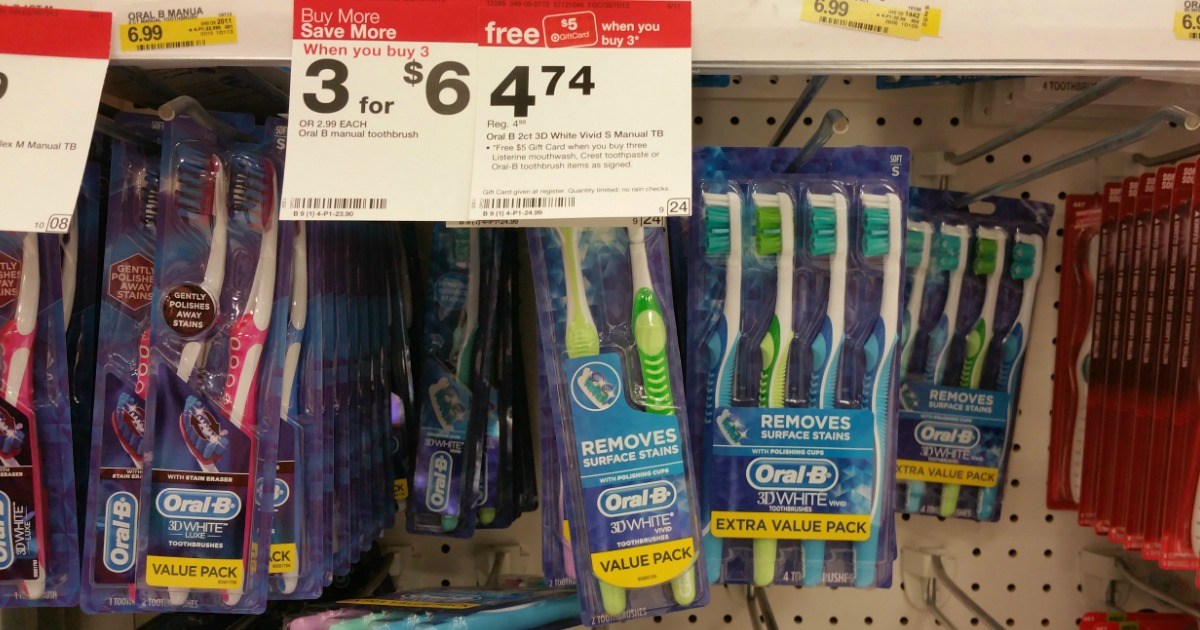 Arch Toothpaste Target Target: Oral-B 3D Vivid White Toothbrushes 2-Count Just 60¢ Per Pack ...