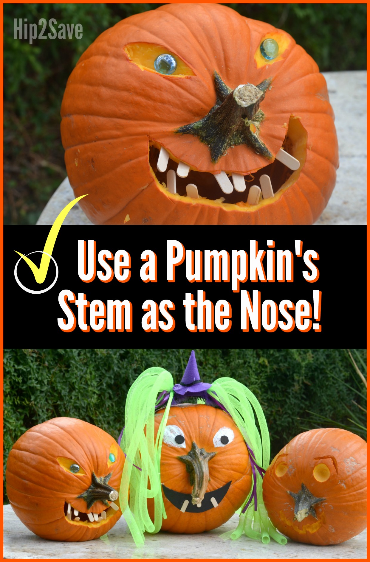 FUN Pumpkin Carving Tip (Use the Stem as a Nose) - Hip2Save