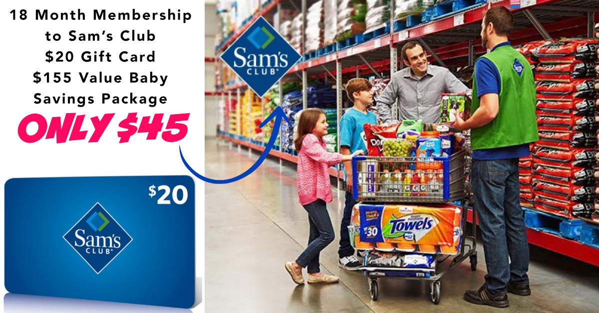 18 Month Sam's Club Membership, 20 Gift Card AND 155 in Baby Coupons