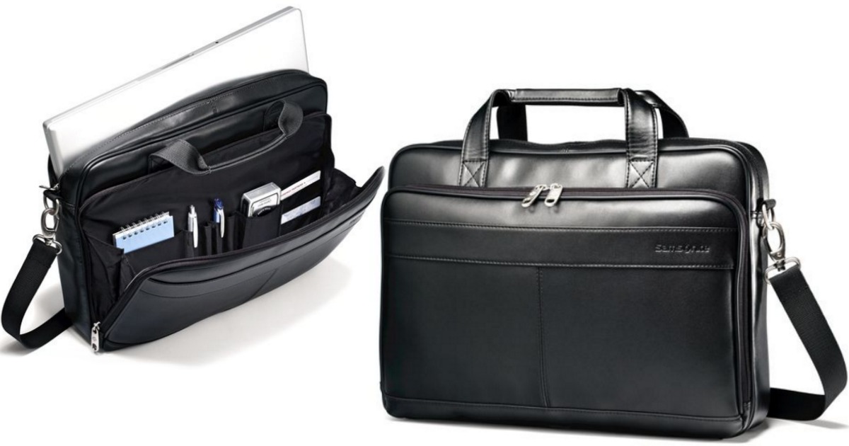 samsonite soft leather briefcase