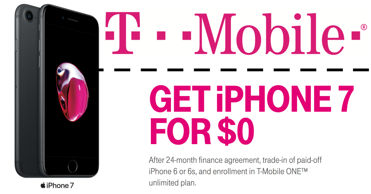 T-Mobile: FREE iPhone 7 with 24-Month Finance Agreement ...