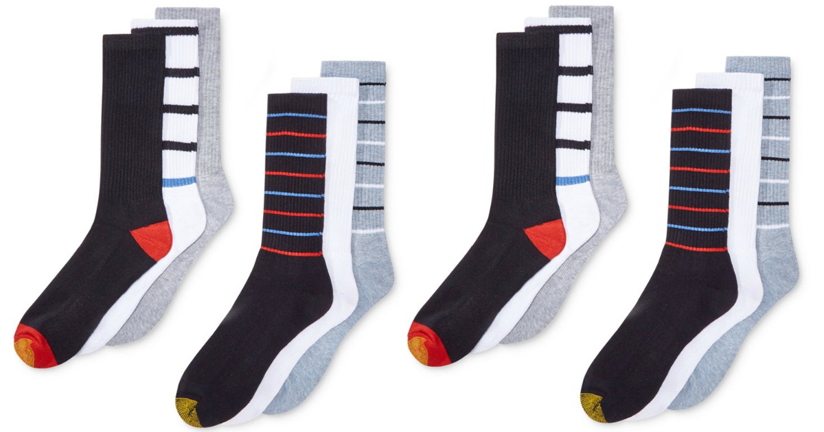 Macy's Men's Gold Toe Striped Athletic 6Pack Socks ONLY 5.66 Each