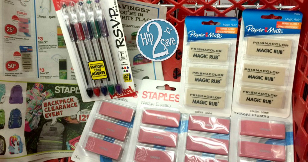Headed to Staples? Score 18 Erasers AND 5 Pens for Just $3