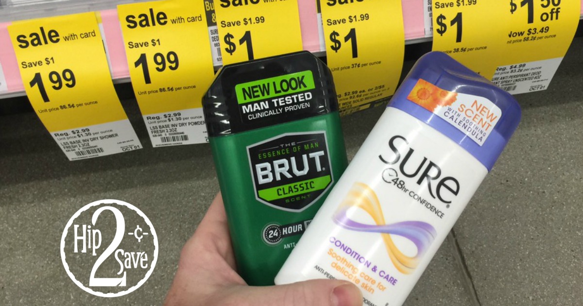 Walgreens Free Brut AND Sure Deodorant