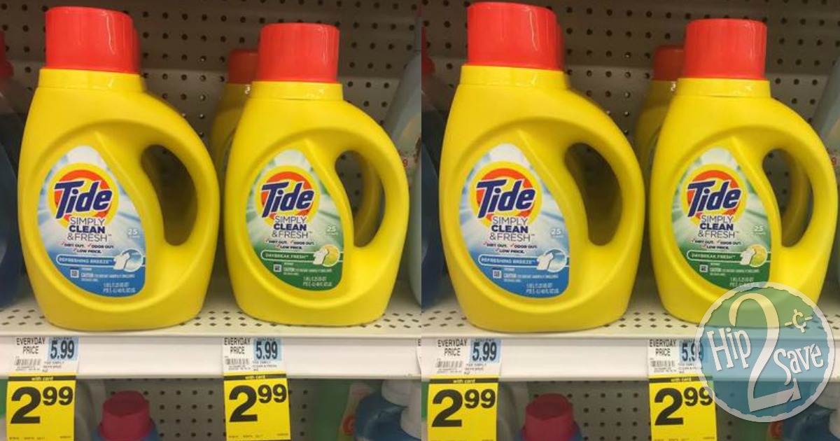 Rite Aid Tide Simply Clean & Fresh 40 Ounce Detergent Only 1.99