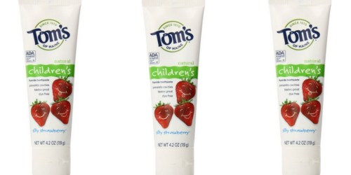 Amazon: 3 Pack of Tom’s of Maine Natural Children’s Strawberry Toothpaste Only $6.23 Shipped