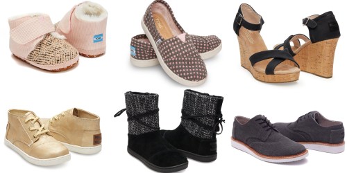Zulily: Up to 40% Off TOMS Shoes (+ Extra $15 Off $50 Purchase & Free Shipping w/ Masterpass)