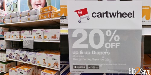 Target Cartwheel: 20 % Off Up & Up Diapers = Nice Buy on Super Packs
