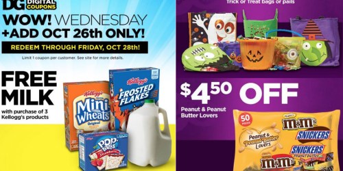 Dollar General: Free Milk w/ Kellogg’s Purchase, $4.50 Off Variety Mix Candy + More