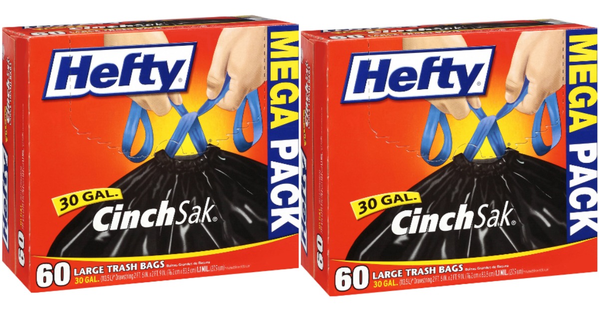 Order Hefty Cinch Sak Drawstring Trash Bags, 30 Gallon