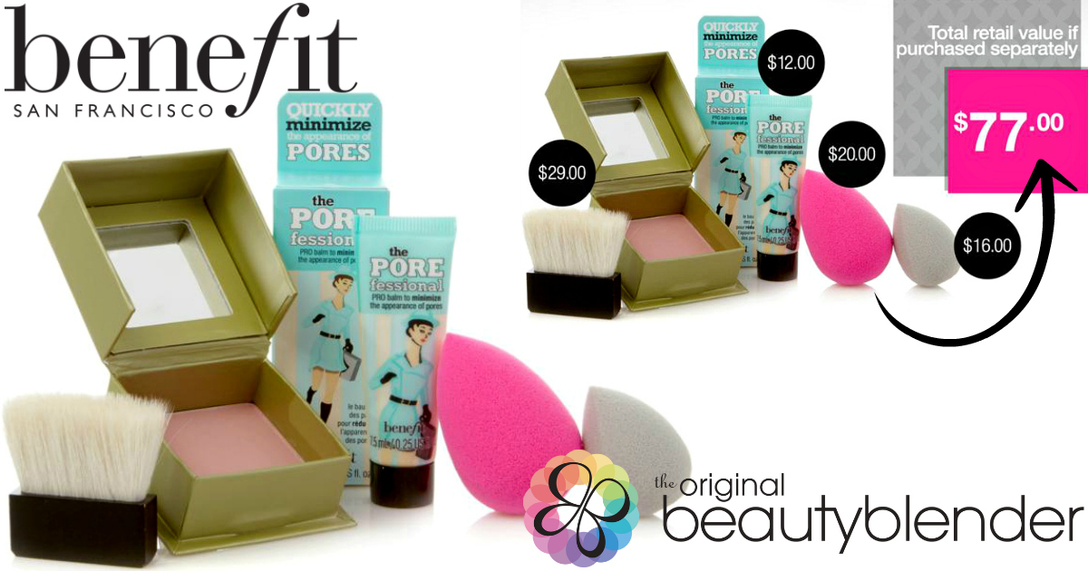 HSN 20 Off 40 w/ VISA Checkout = Beauty Blender & Benefit 4Piece