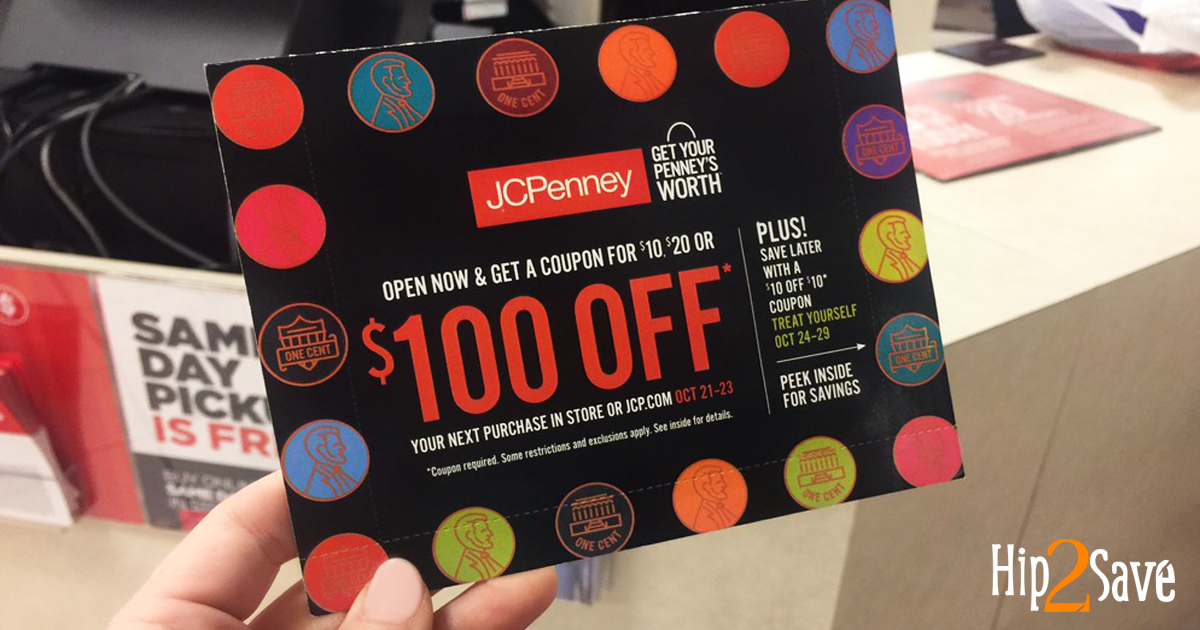 JCPenney Coupon Giveaway Score 10, 20 or 100 Off Coupon (InStore Only)