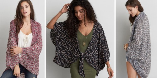 American Eagle Outfitters: 25% Off Fall Collection = Floral Kimono Only $10.49 (Regularly $34.95) + More