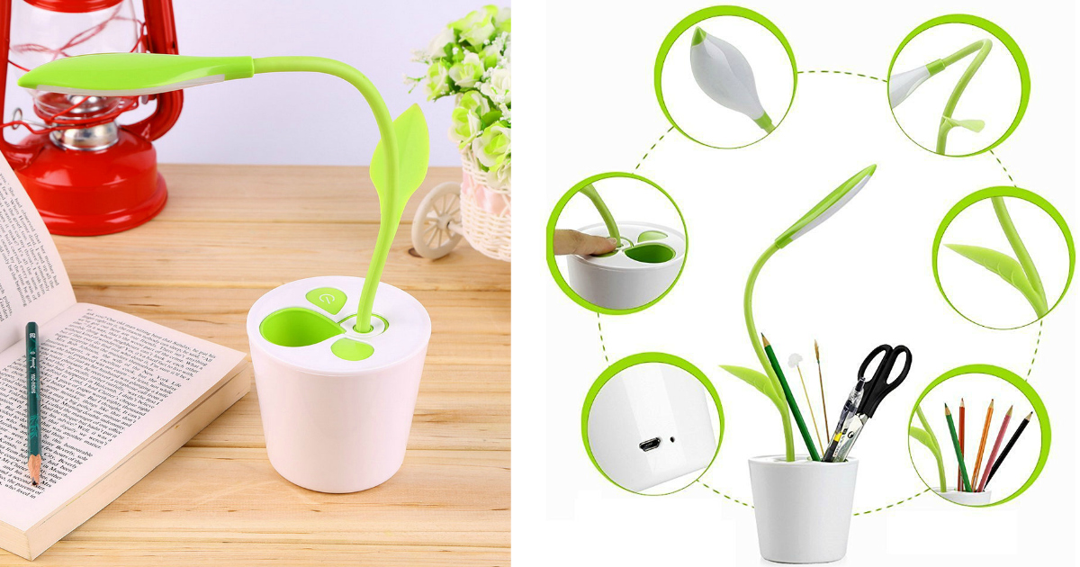 Amazon Rechargeable & Bendable LED Desk Lamp w/ Pencil Holder ONLY 9.99