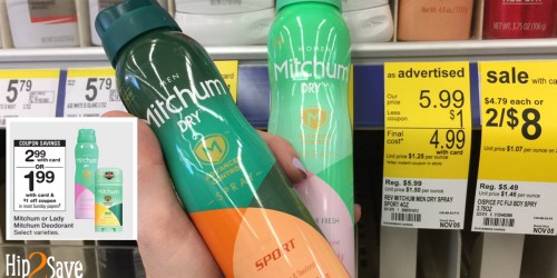 Walgreens: Mitchum Dry Spray Antiperspirant & Deodorant ONLY 99¢ (Regularly $5.99)