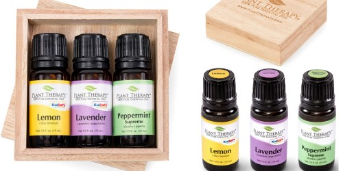 Plant Therapy Lemon, Lavender & Peppermint 10ml Essential Oil Set w/ Wooden Gift Box $12.95 Shipped