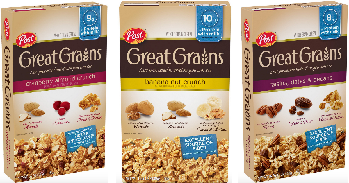 CVS: Post Great Grains Cereal Just $0.99 After Rebates (No Coupons ...