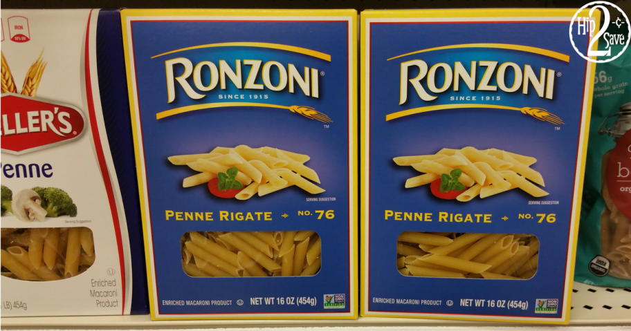 Ronzoni pasta on shelf