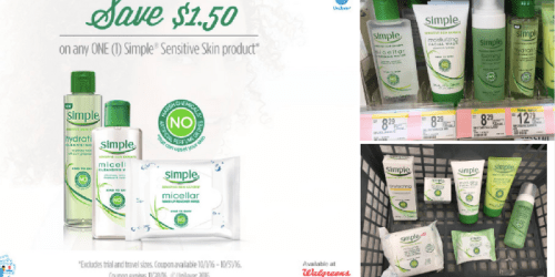 Walgreens: Clip $1.50/1 Simple Sensitive Skin Product Coupon
