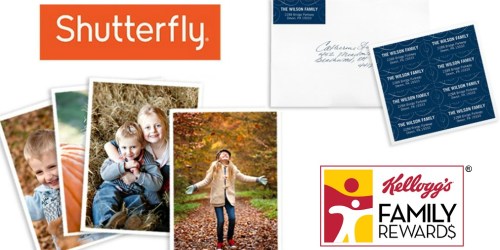 Kellogg’s Family Rewards Members: Possible Free Shutterfly Address Labels or 101 FREE 4×6 Prints