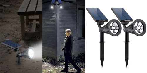 Amazon: Two Waterproof LED Solar Spotlights Only $21.99 (Regularly $39.99)