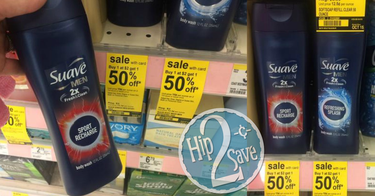Walgreens Suave Men Body Wash Only 50¢ Each