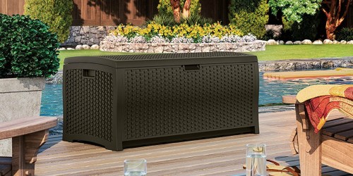 Target Clearance: Suncast Resin Wicker 73-Gallon Deck Box Possibly Only $26.98 (Regularly $89.99)