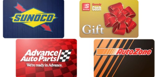 Discounted Gift Cards for Sunoco, Speedway, Advanced Auto Parts & AutoZone (Save on Gas)