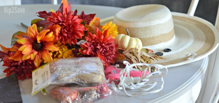 supplies-for-scarecrow-hat-craft