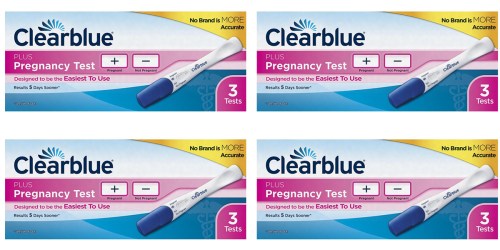 Amazon: Three Clearblue Plus Pregnancy Tests Only $6.46 Shipped – Just $2.15 Each