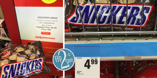 CVS: *HOT* Snickers Minis Bagged Chocolate Possibly Only 49¢ (Regularly $4.99)