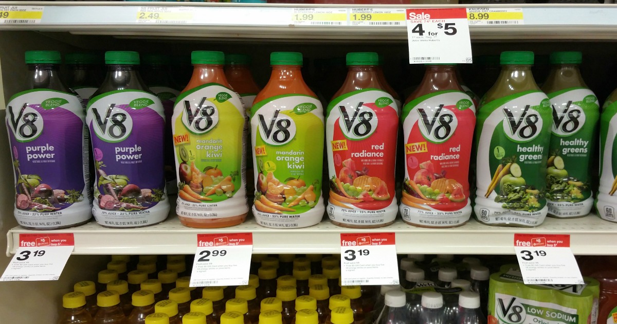 Target V8 Veggie Blends 46oz Bottles Only 45¢ Each (After Gift Card