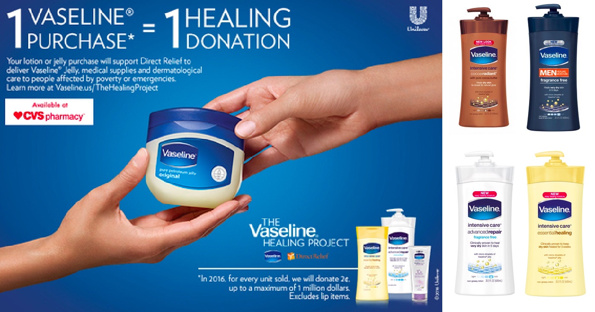 CVS Buy 1 Get 1 50 Off Vaseline Products (+ Each Purchase Supports Direct Relief)