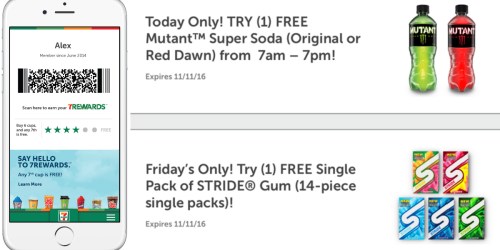 7-Eleven Rewards: FREE Pack of Stride Gum & Mutant Super Soda (No Purchase Required)