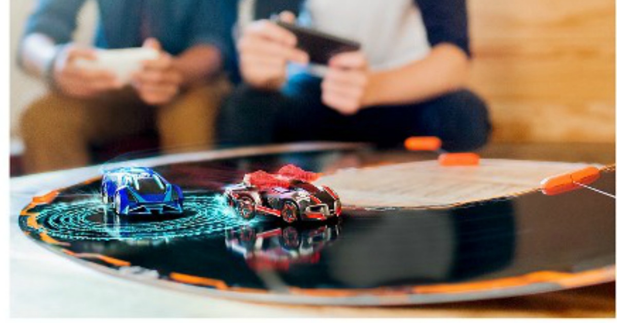 boys playing with Anki Overdrive set