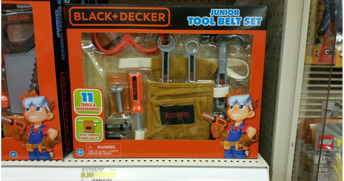 Black + Decker Junior Tool Belt Play Set - New
